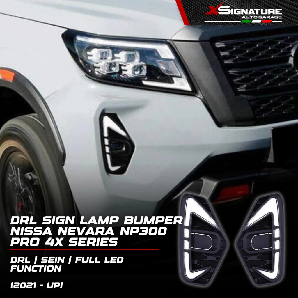 NISSAN NAVARA NP300 PRO 4X SERIES (2021-UP) V1 DRL BUMPER DEPAN VERSION 1 FULL LED + SEIN + DRL FUNCTIONS