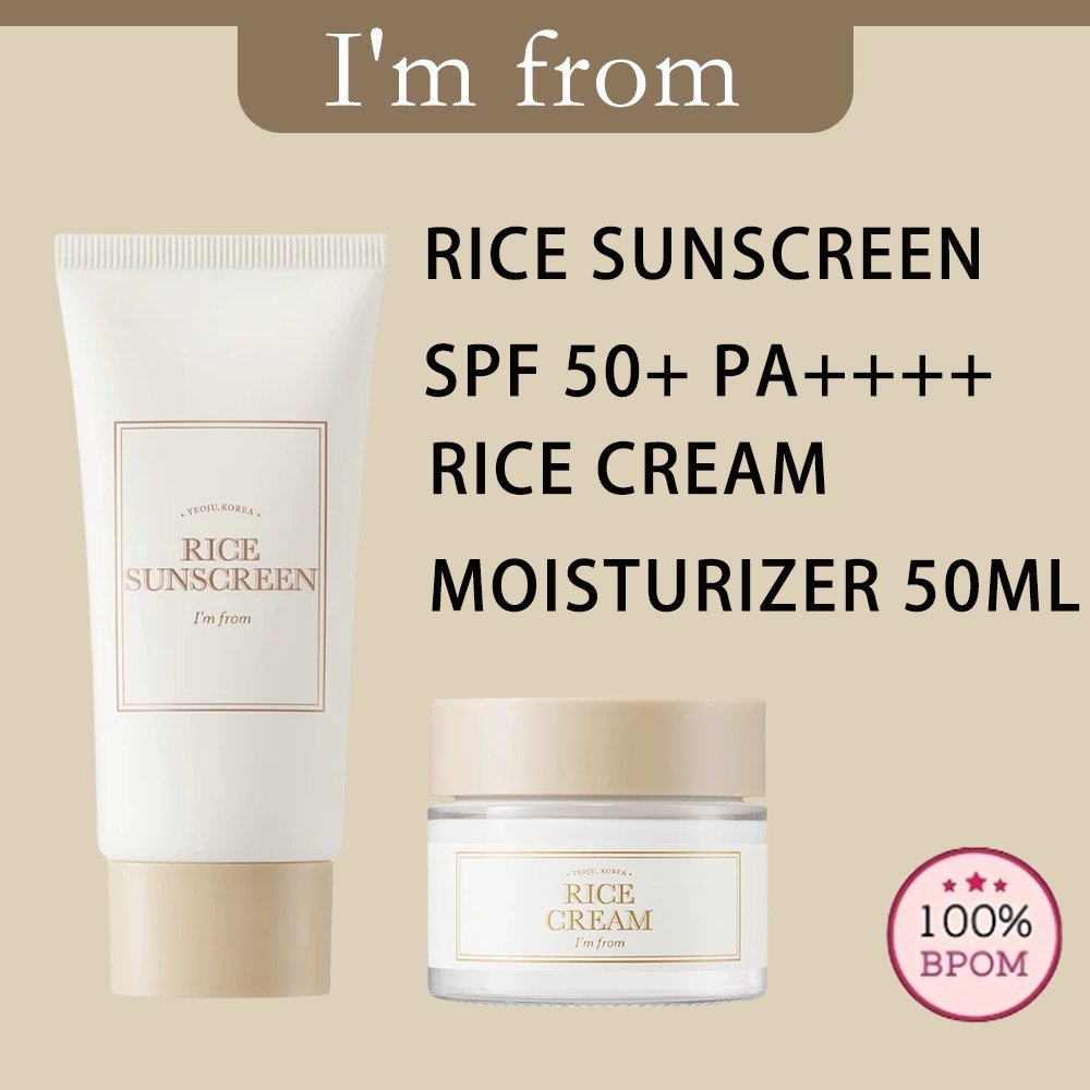 Jual [I'm from] Rice Cream / Moisturizer 50ml Rice Sunscreen SPF 50+ PA ...