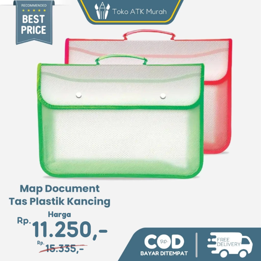 Jual Map Document Folio / School Bag F4 / Tas Plastik Kancing Jinjing ...