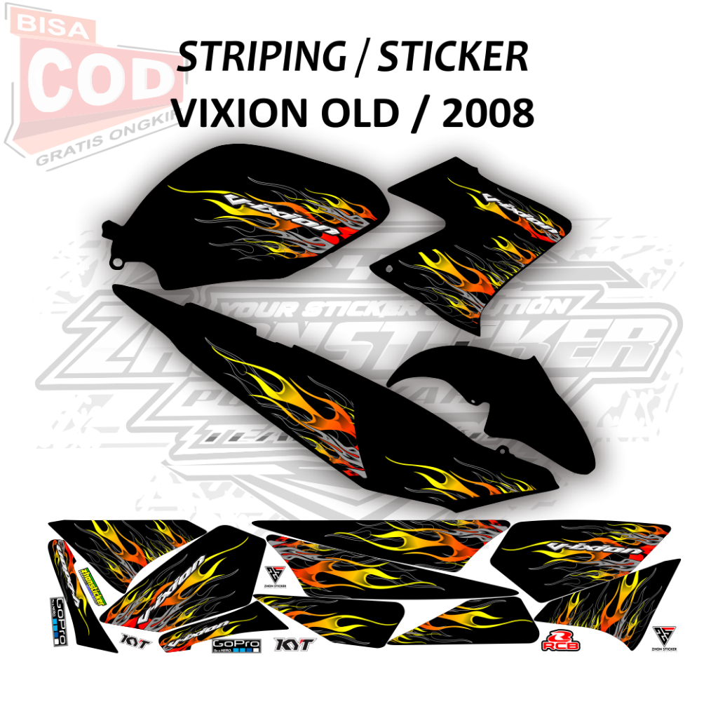 Jual Striping Vareasi Motor Vixion Old /2008 Sticker Striping Vinly ...