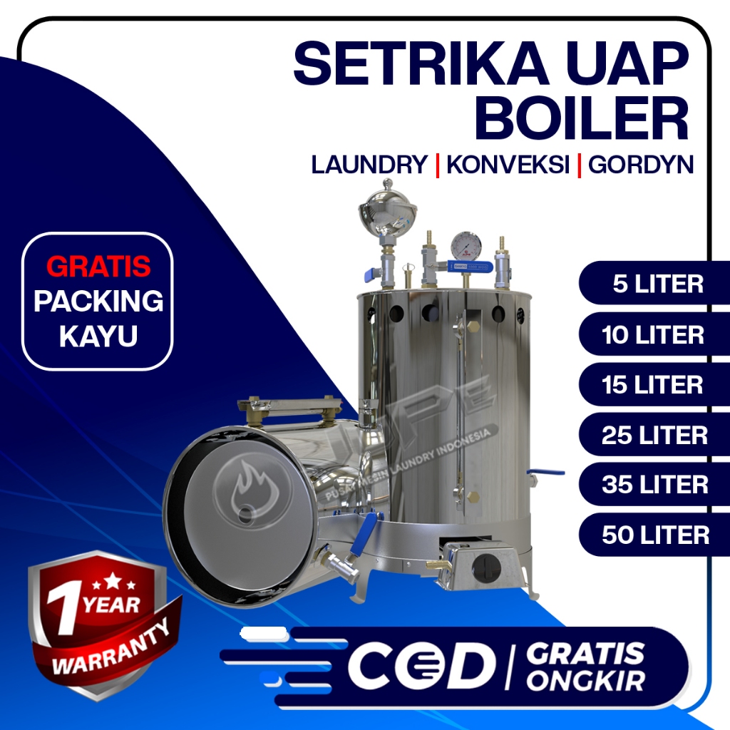 Jual [BISA COD] SETRIKA UAP GAS BOILER LAUNDRY VARIAN 5 ,10 ,15 LITER ...