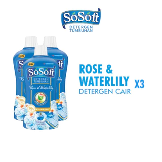 SoSoft Deterjen Cair Rose & Waterlily Bottle 700 ml x 3