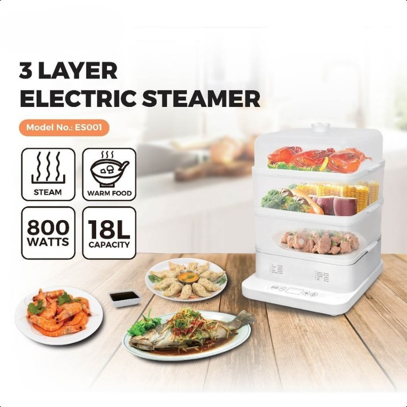 Jual Steamer 3 Layer Food Steamer for Dapur 18L Low Watt | Kukusan ...