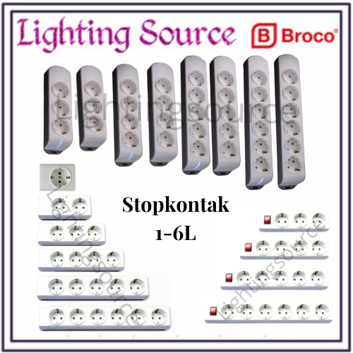 Jual BROCO STOP KONTAK 1 2 3 4 5 6 LUBANG BROCO PUTIH (15310 15321 ...