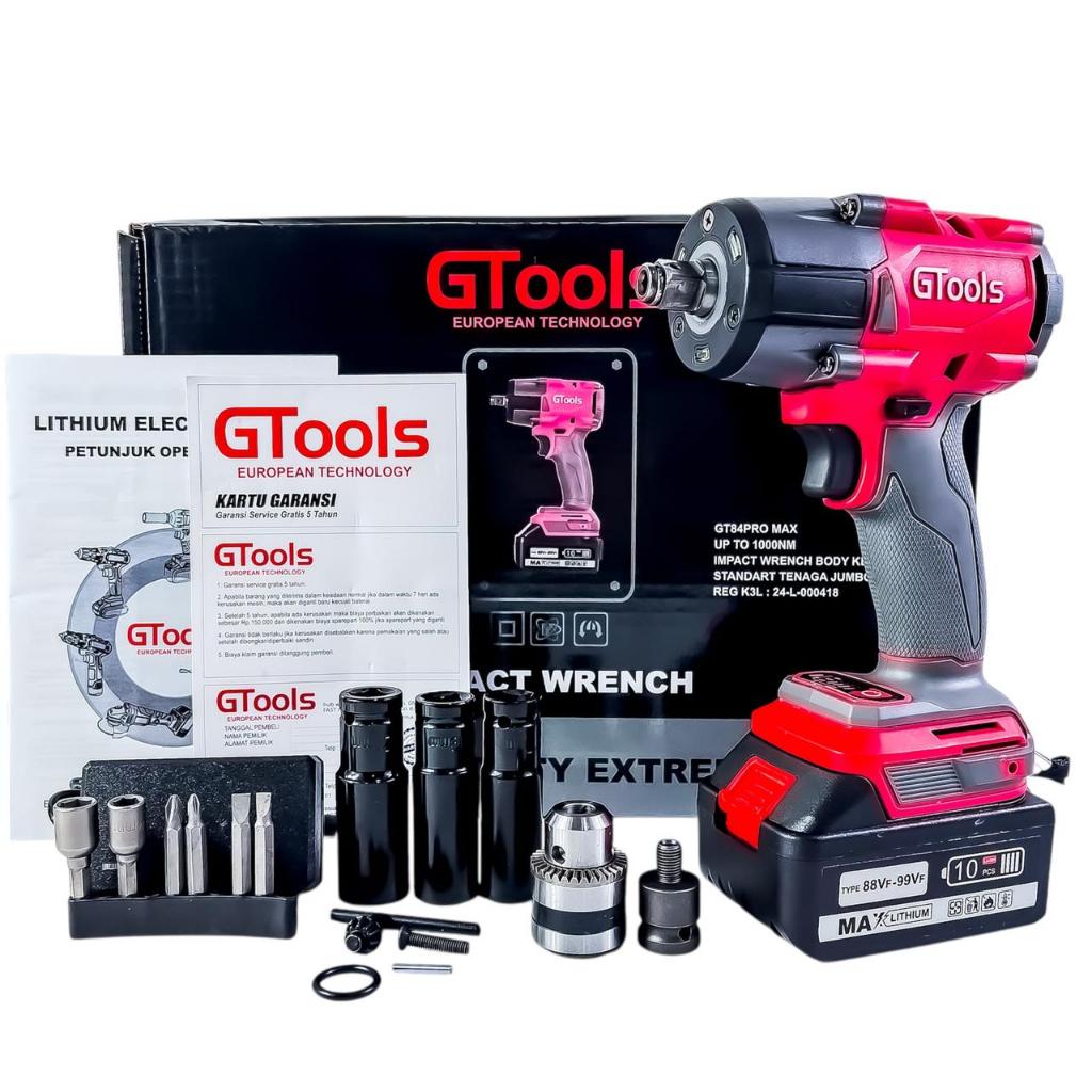 Jual GTOOLS ORIGINAL GT84PROMAX IMPACT WRENCH 1000NM BODY KECIL TENAGA ...