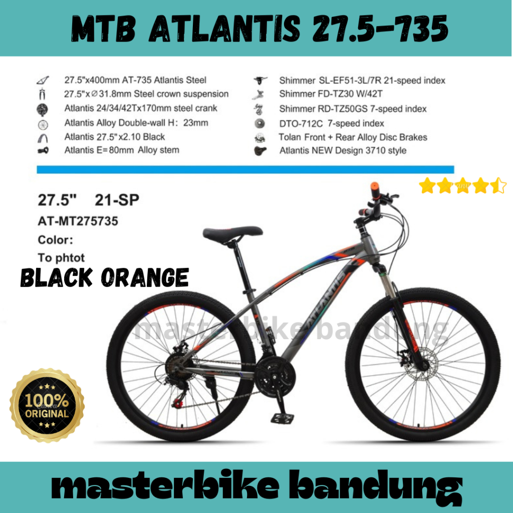 Jual Sepeda Gunung MTB ATLANTIS 735 UKURAN 27.5 INCH / Sepeda Gunung 27 ...