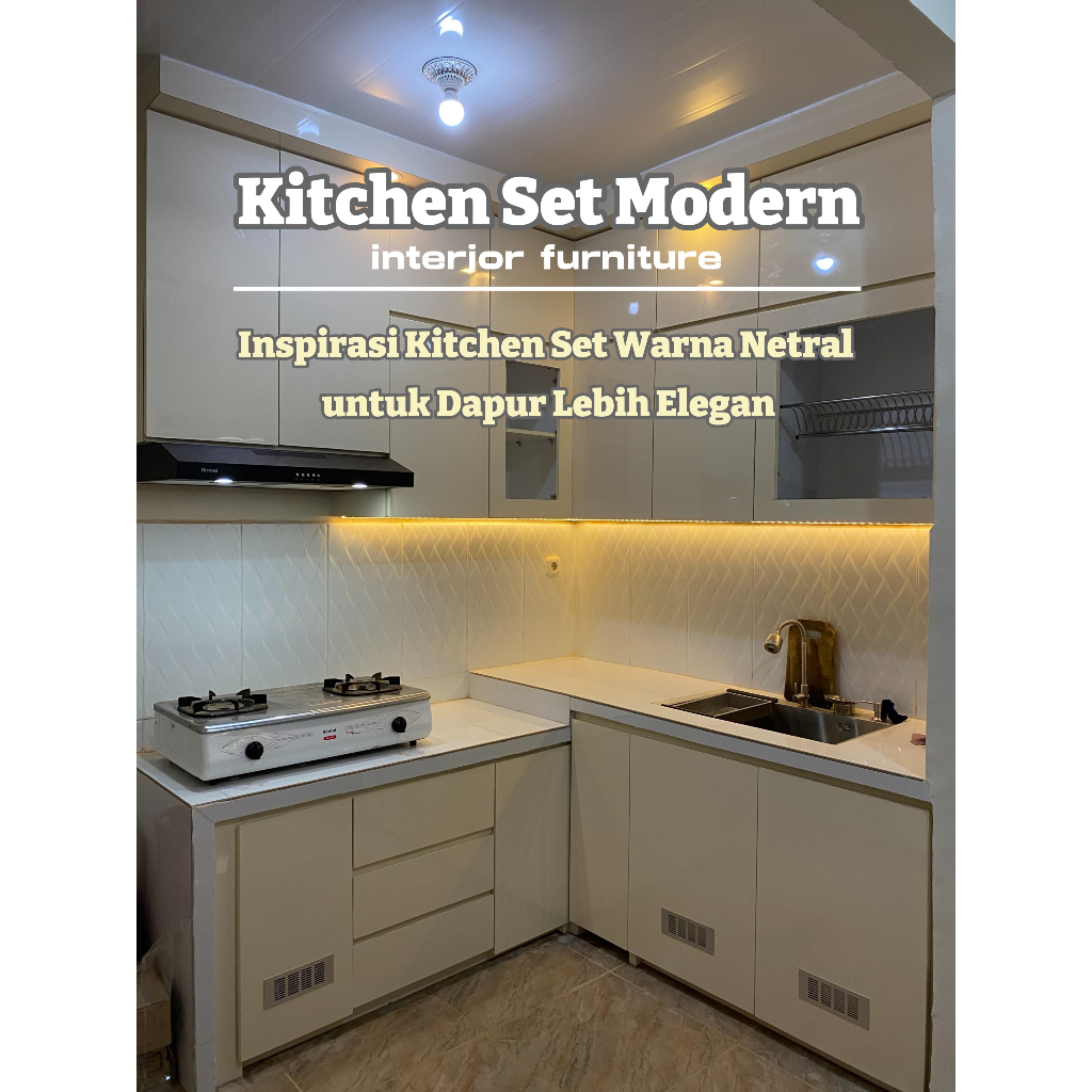 Jual KICHEN SET WARNA NERTAL IVORY/ CUSTOM KITCHENSET FREE PEMASANGAN ...