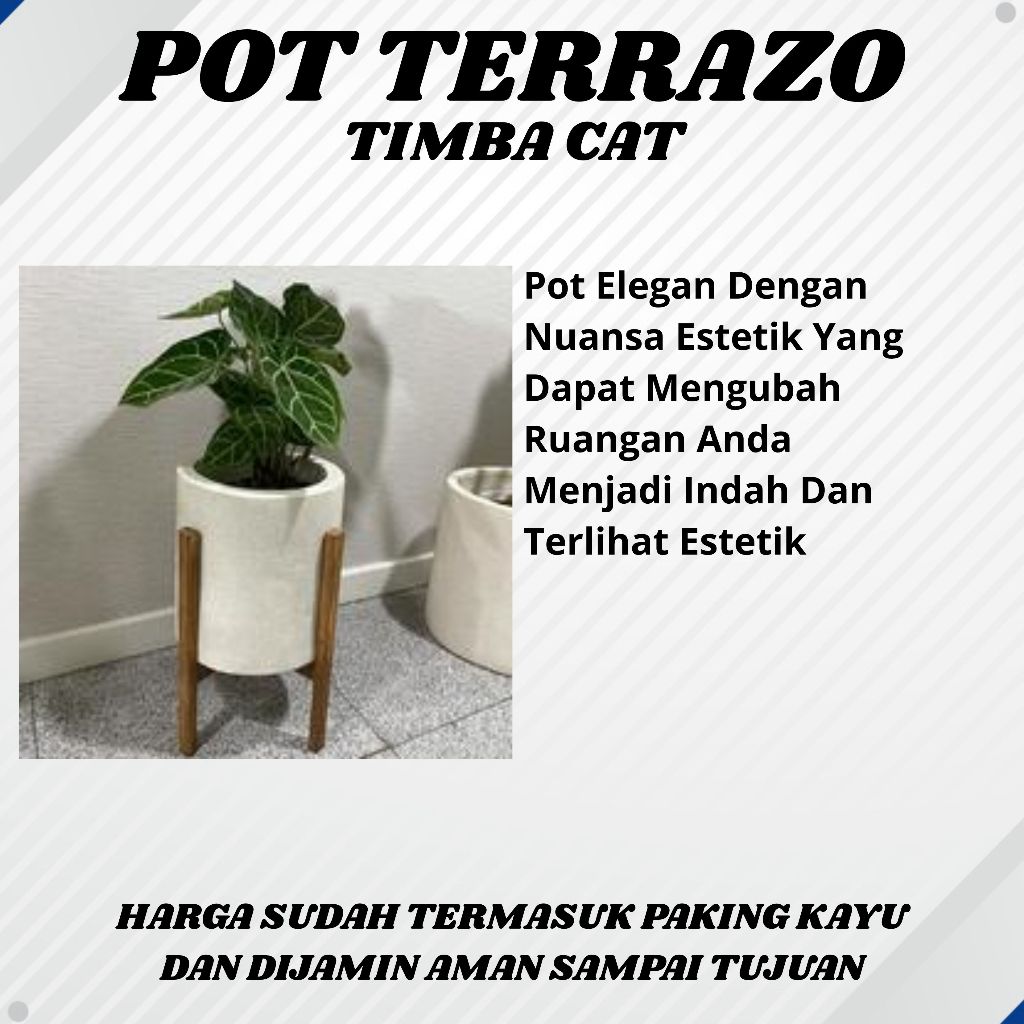 Jual POT UKURAN TIMBA CAT berbahan terrazo/ pot terrazzo/ timba cat ...