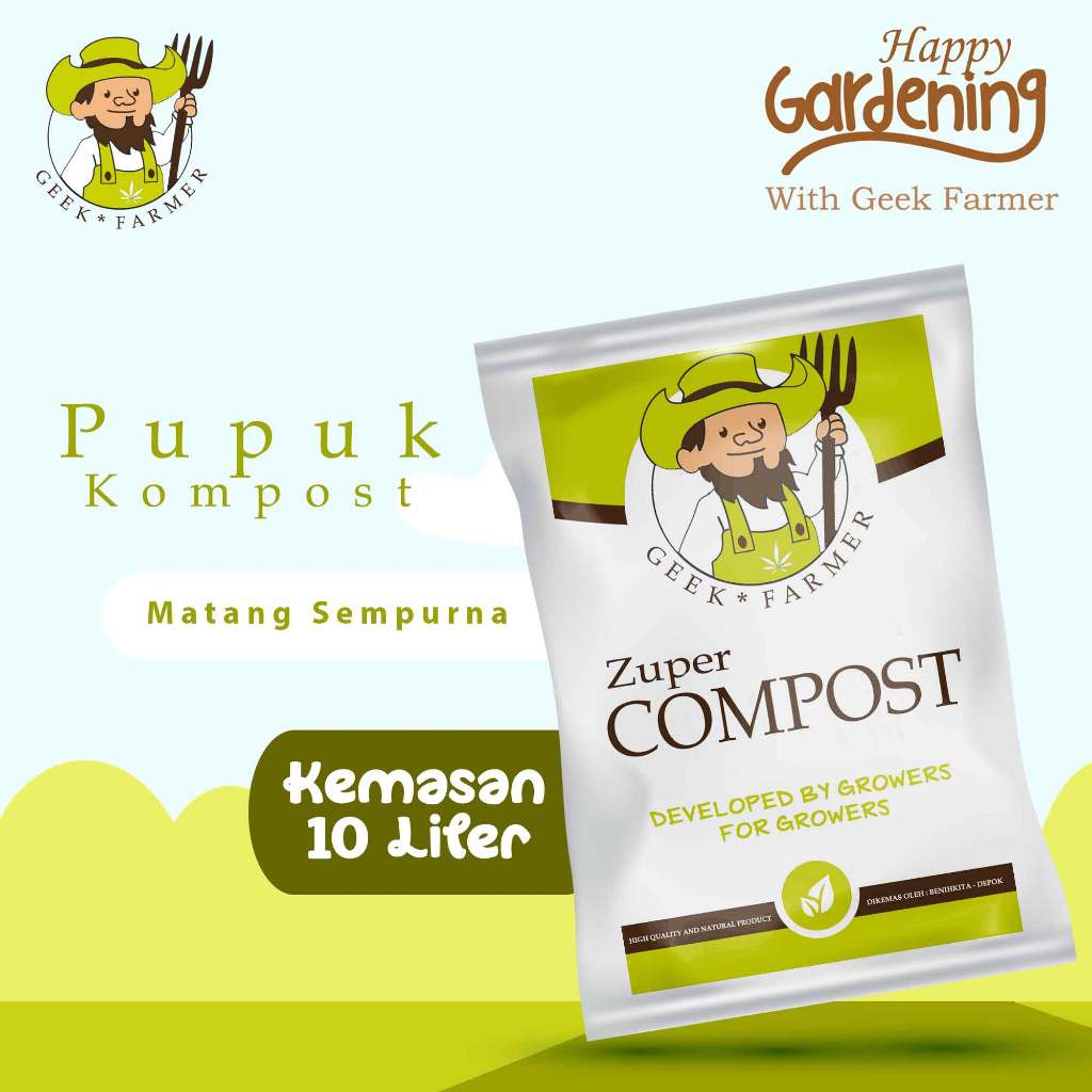 Geek Farmer - Pupuk Kompos Zuper Premium – Kompos Aktif Organik Tanaman Subur Alami