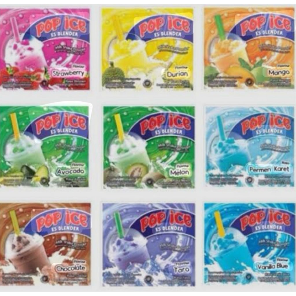 Jual ( renteng) pop ice es blender minuman rasa buah 1renteng isi 10pcs ...