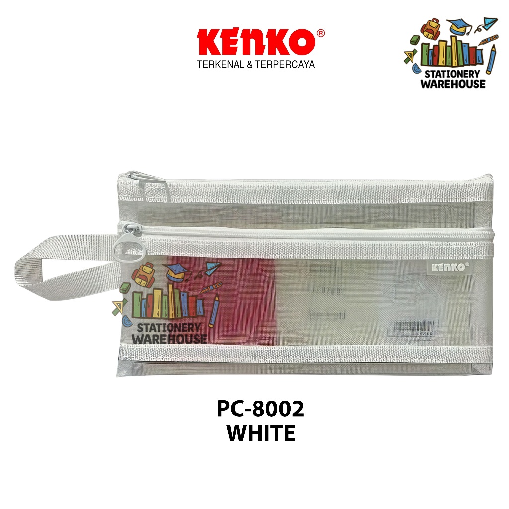 Kotak Tempat Pensil Pencil Case KENKO PC-8002 PC-8003 PC-8010 PC-8010S  PC-8012 Mesh PC-8002CL PC-8003CL PC-8010SCL COLOR