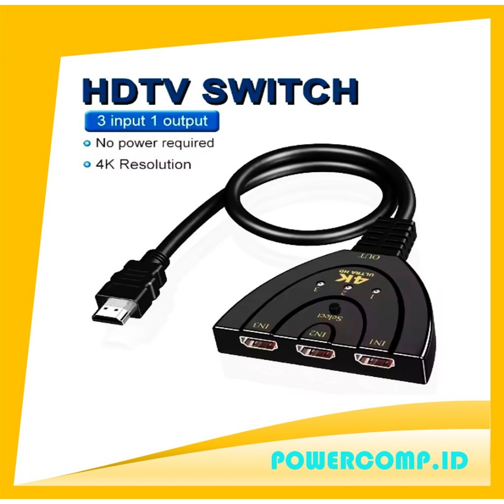 Jual HDMI Switcher 3 in 1 out Integrated Switcher HD Monitor Divider ...
