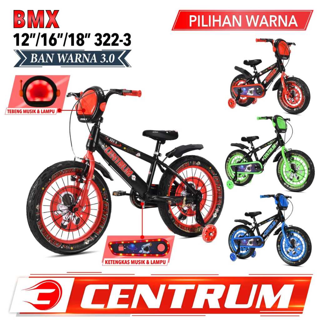 Jual Sepeda anak bmx 12 16 18 inch rubick by united cowok ada musik ...