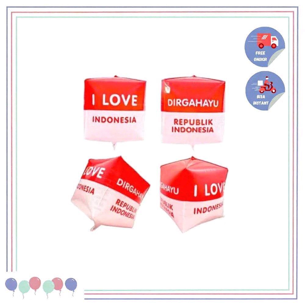 Jual Balon Kubus 4D Dirgahayu Indonesia HUT RI Merah Putih | Shopee ...
