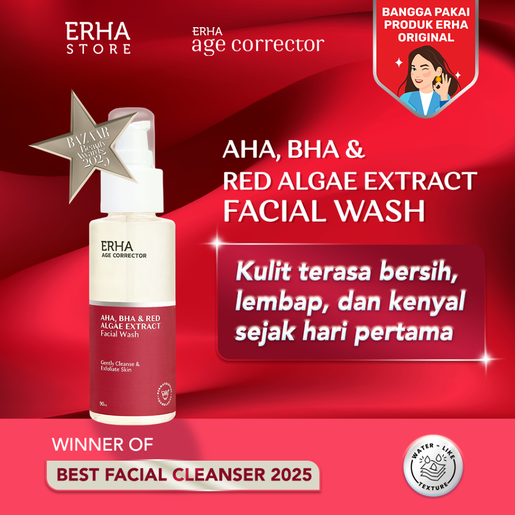 Jual ERHA Age Corrector Facial Wash 90ml AHA, BHA & Red Algae Extract ...
