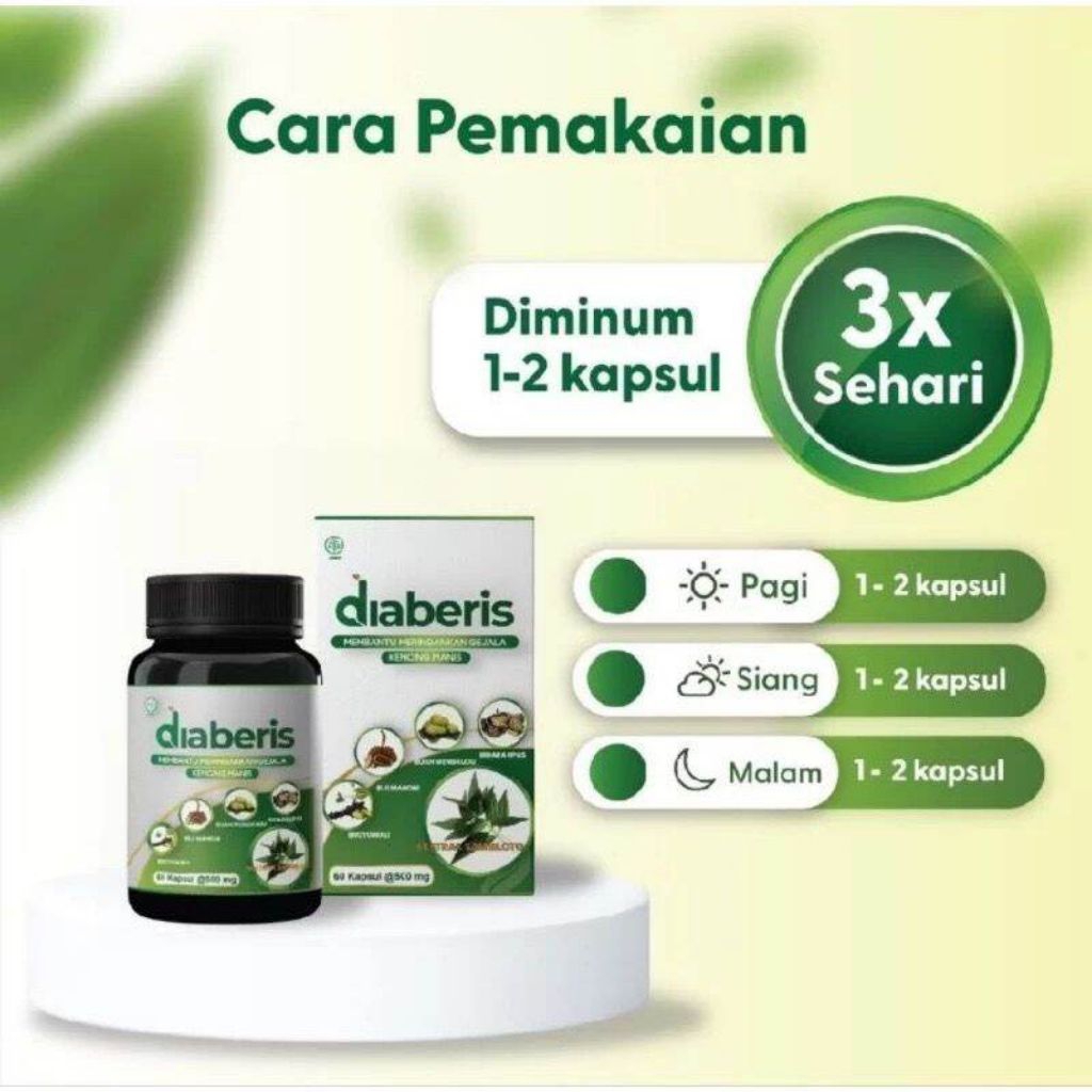 DIABERIS ORIGINAL SUPLEMEN KESEHATAN ATASI MASALAH DIABETES KENCING MANIS BPOM DAN HALAL