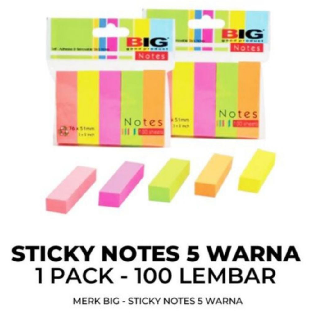 Jual (11pcs) Sticky Note 76 X 51 MM Post It Memo Kertas Tempel Merk BIG ...