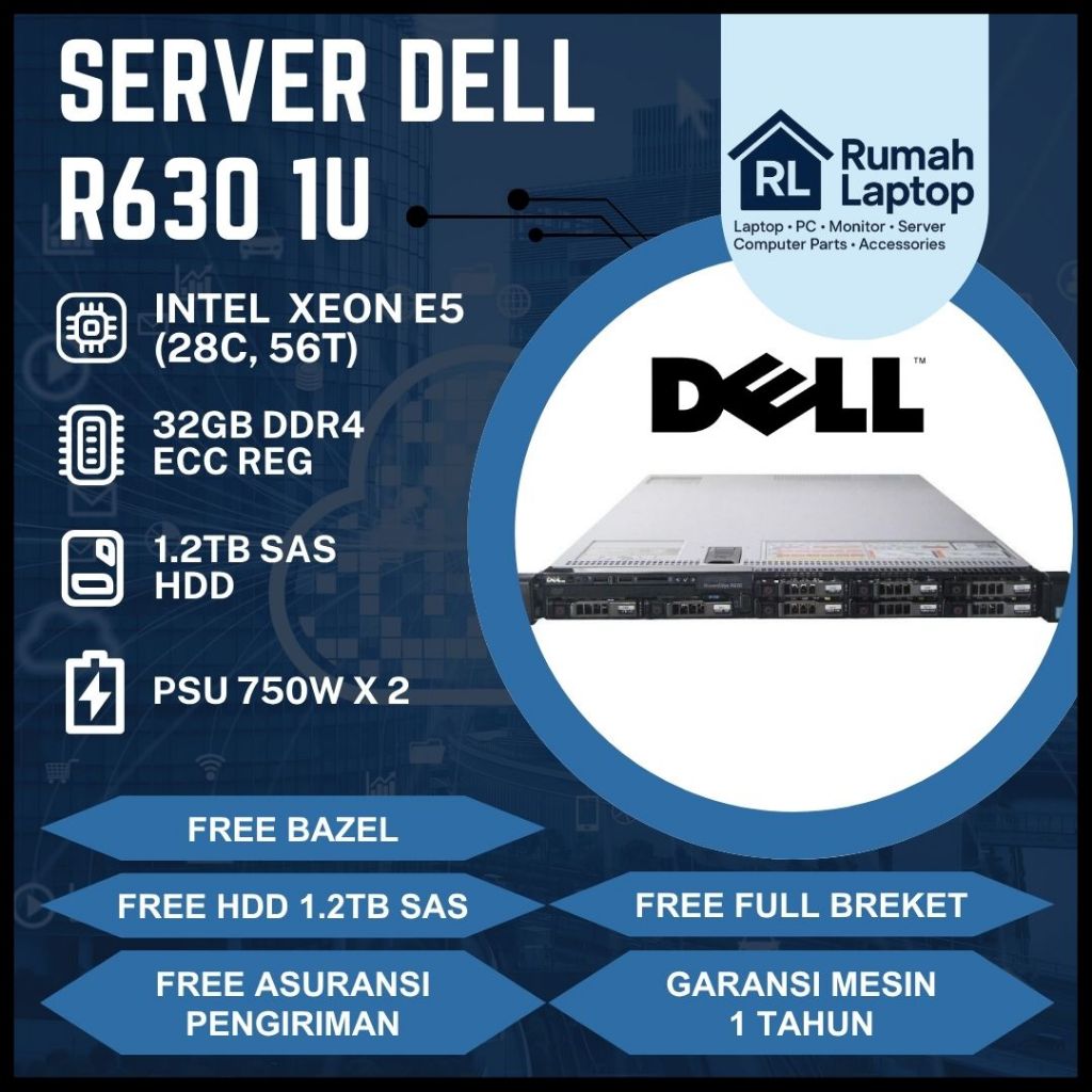Jual PC Server Dell R630 1U Intel Xeon E5-2680 Ram 32gb Hdd 1.2tb SAS ...