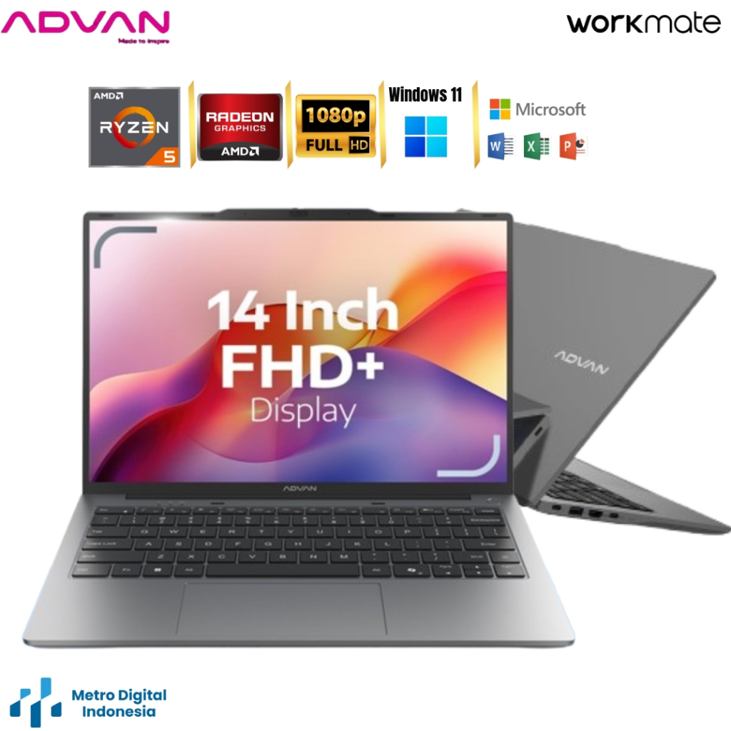 Jual ADVAN Workmate AMD RYZEN 5 3500U RAM32GB SSD1TB 14'' FHD+ IPS ...