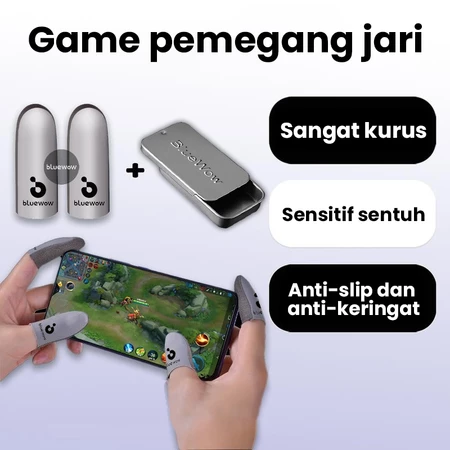 BlueWow Silver Cloth Mobile Game Finger Sleeves sarung jempol gaming super tipis dan anti slip