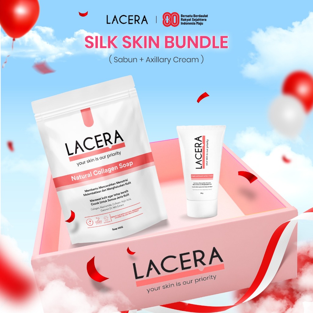 Jual Lacera Silk Skin Bundle (Axiylary Cream + Collagen Soap) | Shopee ...