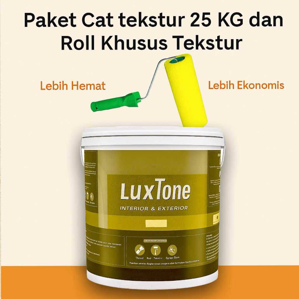 Jual Cat Tekstur Dinding Kamprot Paket Roll Khusus Kamprot Kemasan 5 Kg