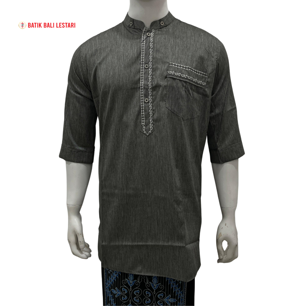 Jual Batik Bali Lestari Koko Pakistan Lengan 3/4 Abu (KKAB) | Shopee ...
