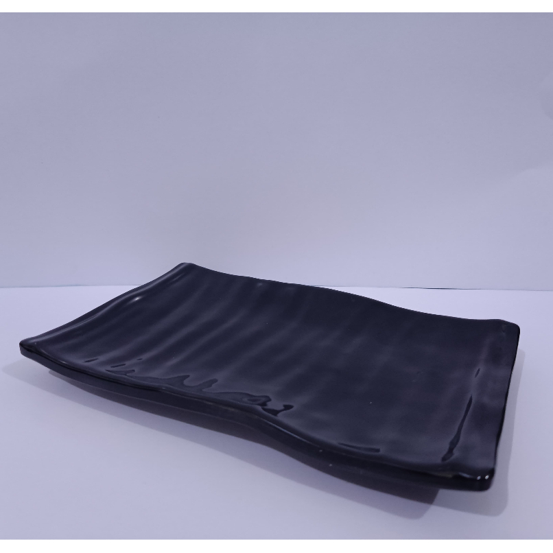 Jual AZWARE Piring Kotak Ulir Hitam Melamine | Shopee Indonesia