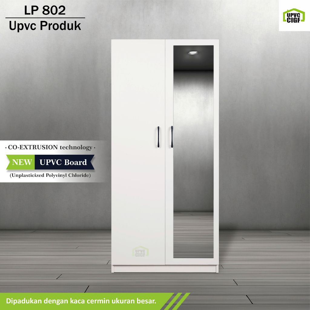 Jual Lemari Pakaian 2 Pintu Full UPVC LP 802 Furniture Anti Rayap Anti ...