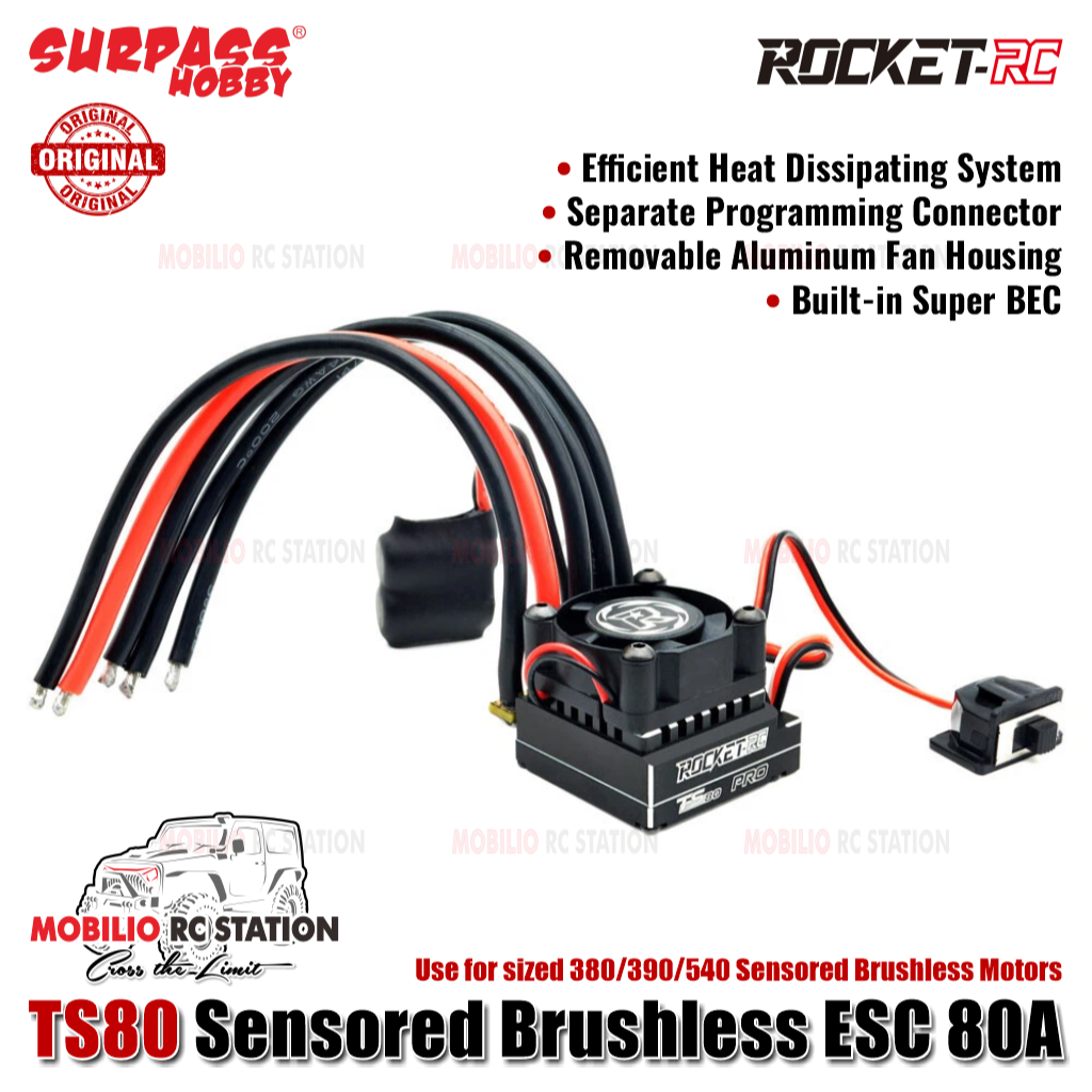 Jual Surpass Hobby Rocket-RC TS80 Pro Sensored Brushless ESC 80A