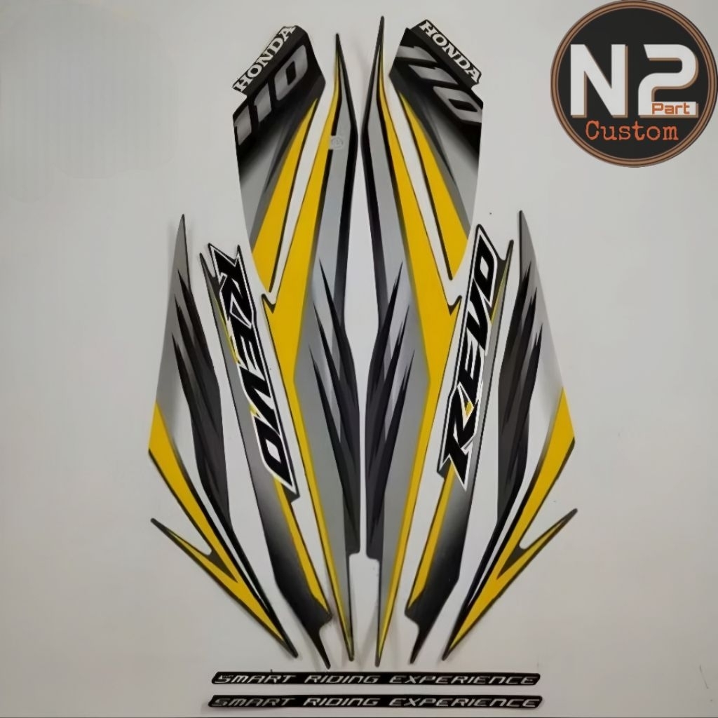 Jual Striping Honda REVO 110 CW 2009 Absolute hitam kuning Stiker list ...