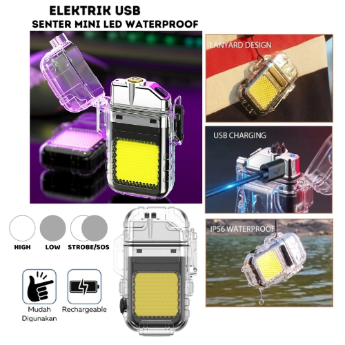 Jual Prizer -Elektrik USB Type C LED 3 Mode Lampu Senter Mini Tahan Air ...