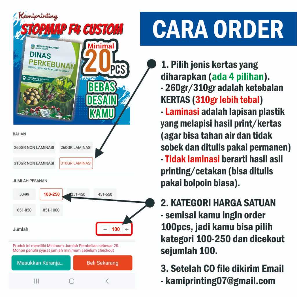 Jual CETAK STOPMAP CUSTOM F4 / MAP KERTAS FOLDER ORGANIZER FOLIO F4 ...