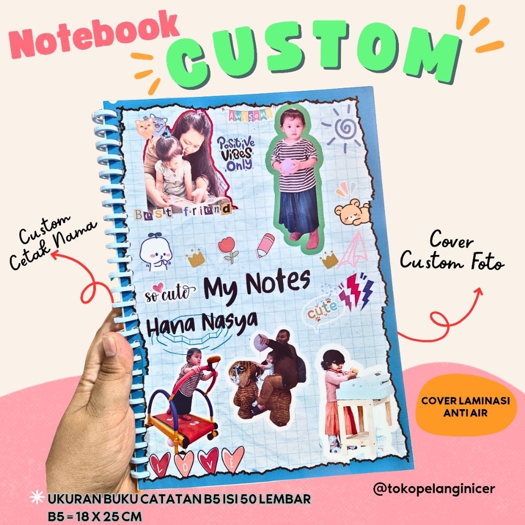 Jual Notebook Custom Nama & Foto Ukuran B5 – Buku Tulis Catatsn Custom ...