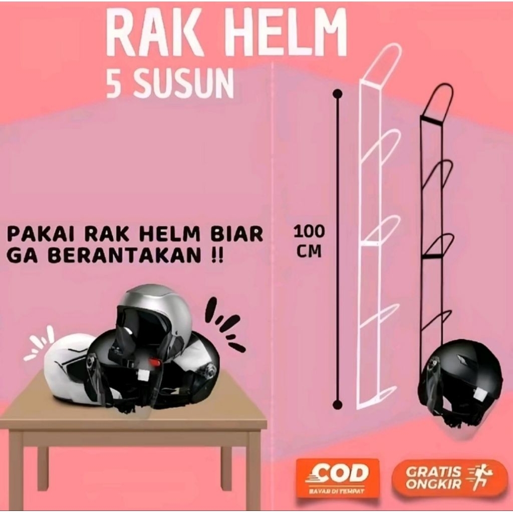 Jual RAK HELM /GANTUNGAN HELM /TEMPAT HELM TEMPEL DINDING BESI | Shopee ...