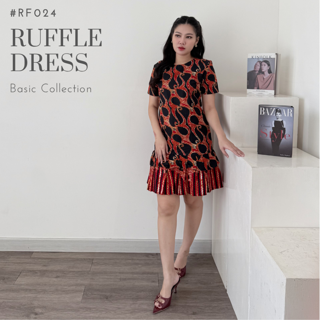 Jual COMFORTCLOTHES9 -[ REAL PICT] DRESS BATIK RUFFLE DRESS BATIK ...