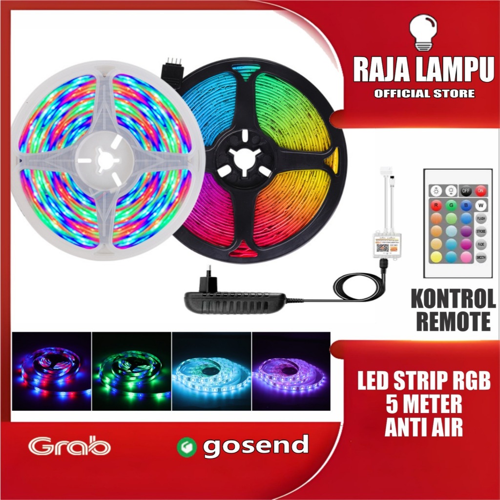 Jual RAJA LAMPU Led Strip RGB /Komplit Set Adaptor Remote WATERPROOF/5 ...