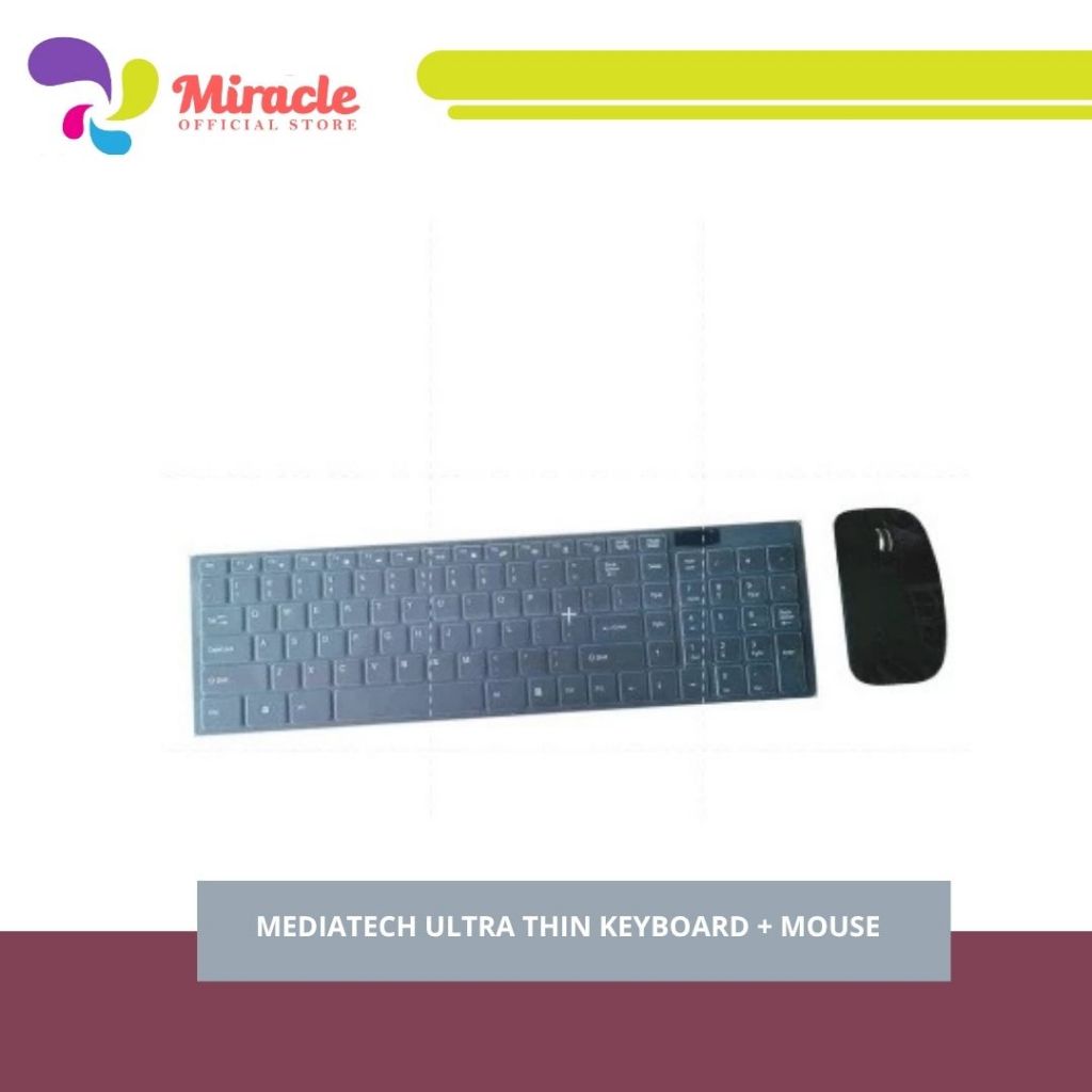 Jual Ultra Thin Keyboard + Mouse Wireless HK 3600 Mediatech - Hitam ...