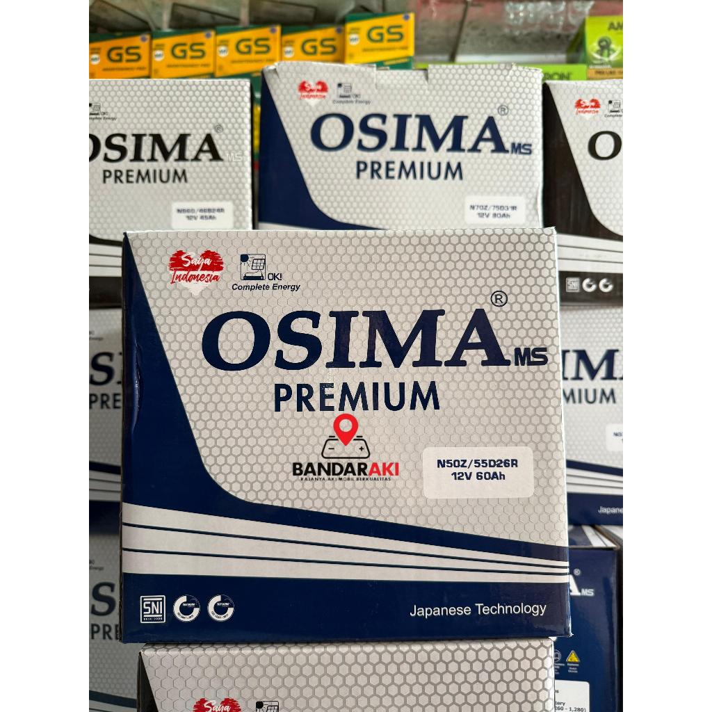 Jual AKI OSIMA 60 AMPER N50Z / 55D26R 12 VOLT 100% ORIGINAL | Shopee ...