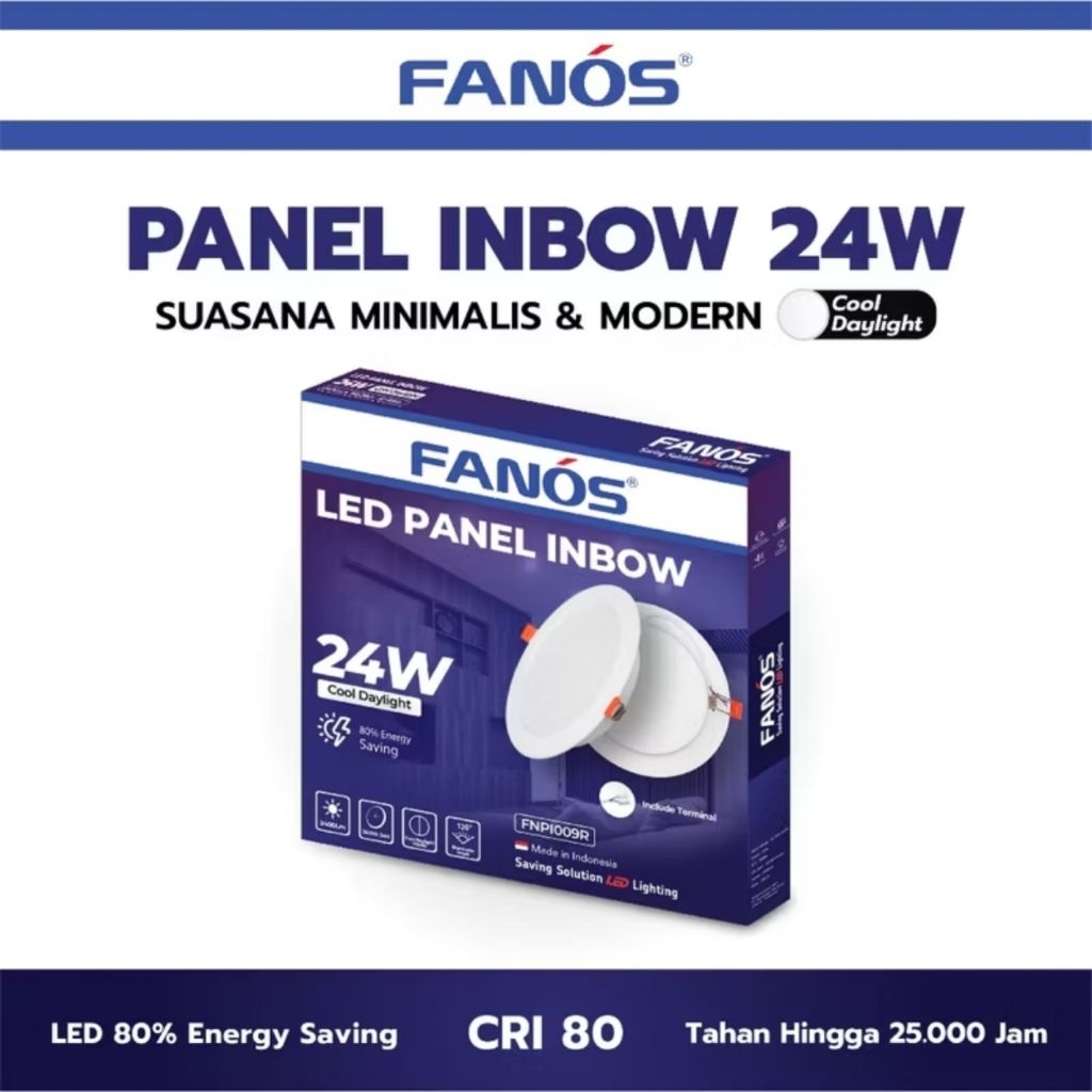 Jual Led Panel Inbow Fanos 24 Watt - Lampu Downlight Panel Fanos 24W ...