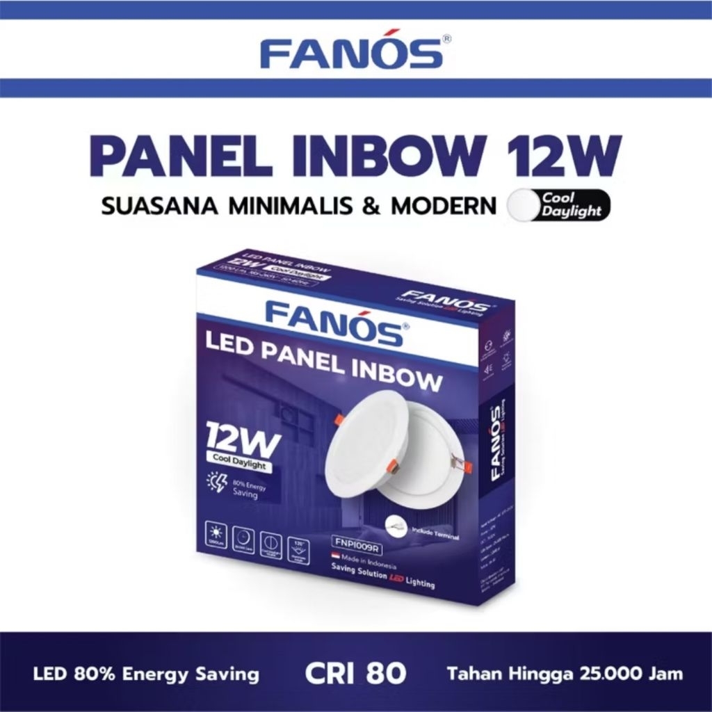 Jual Led Panel Inbow Fanos 12 Watt - Lampu Downlight Panel Fanos 12W ...