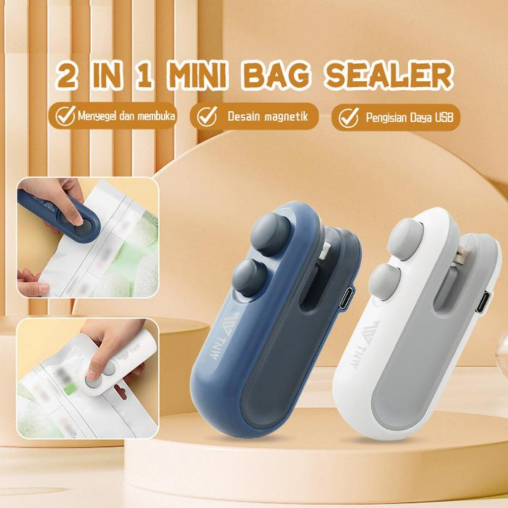 Jual D206 Mini Sealer Plastik 2in1 Alat Perekat + Cutter Sealer Bungkus ...