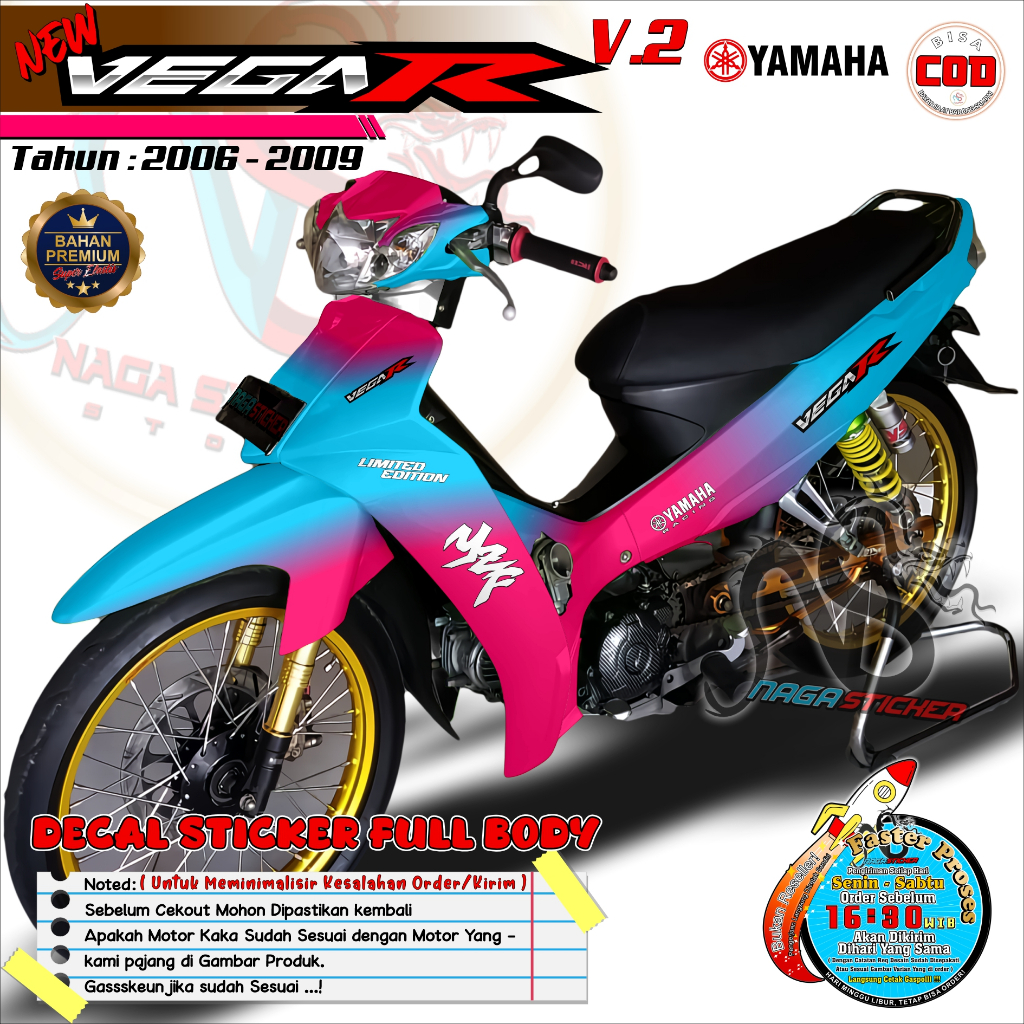Jual Decal Sticker Full Body Yamaha Vega R New V2 2006 - 2009 Variasi ...