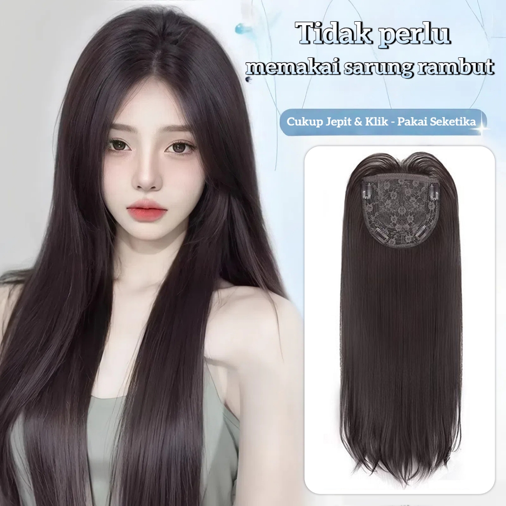 Jual LvyStyle-Tidak perlu memakai sarung rambut Hair clip lurus panjang ...