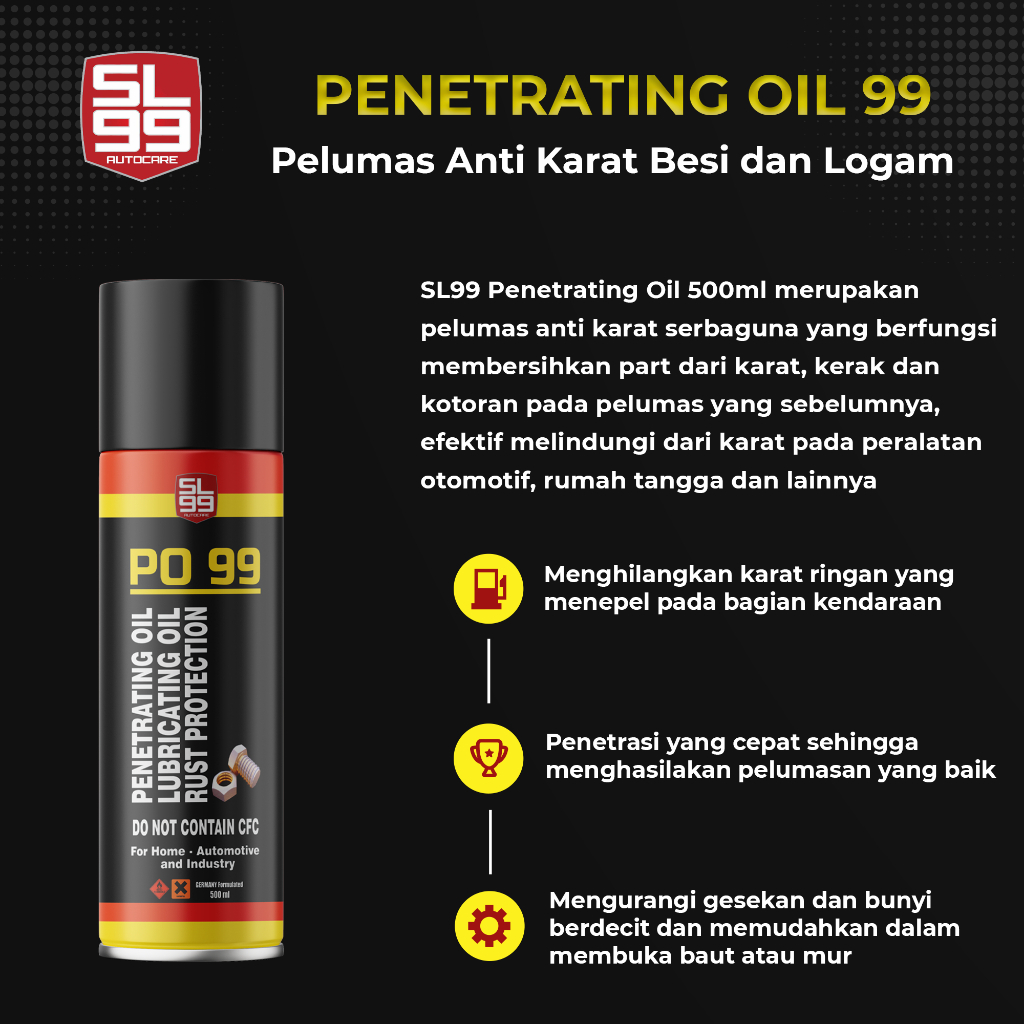 Jual HARGA HEMAT 1 BOX SL99 Penetrating Oil 500ml Cairan Perontok Karat ...