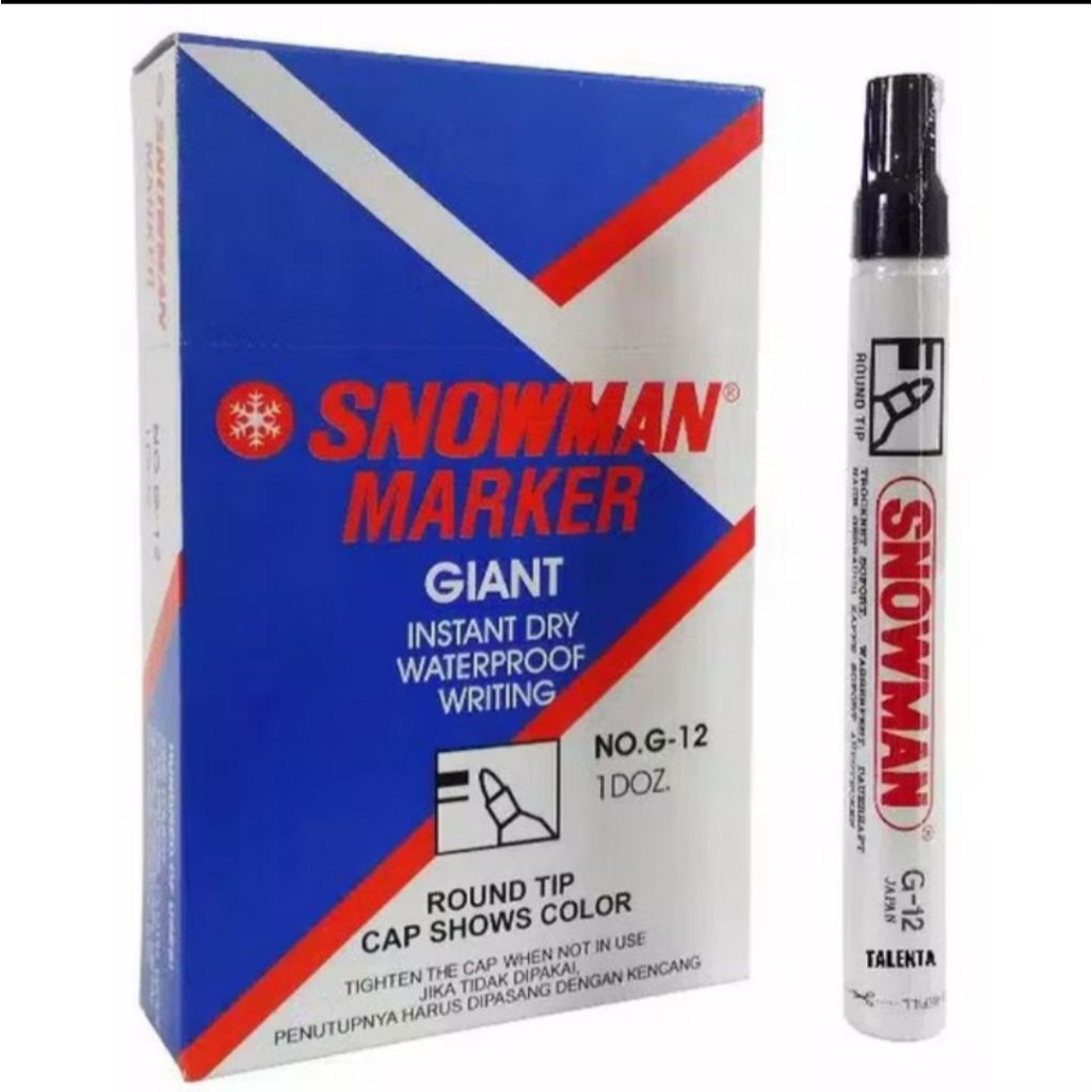 Jual Snowman Marker Spidol Permanen Spidol G - 12 ( Lusin) | Shopee ...