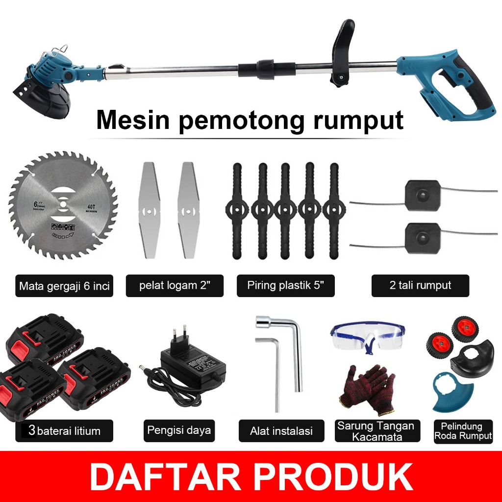 Jual WARMEE Mesin Potong Rumput 3IN1 Brushless Listrik Mesin Pemotong ...