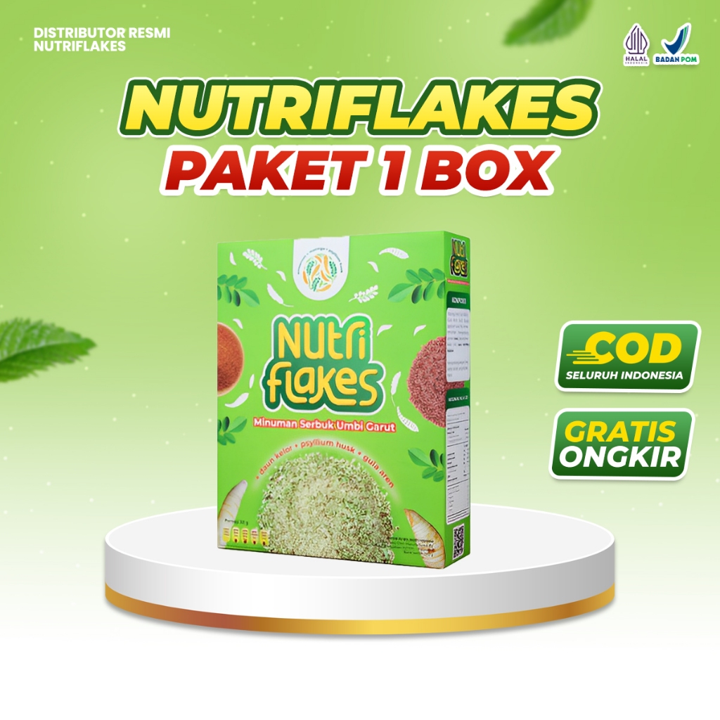 Nutriflakes Sereal Umbi Garut Solusi Asam Lambung, Gerd & Mag 100% Original 1 Box