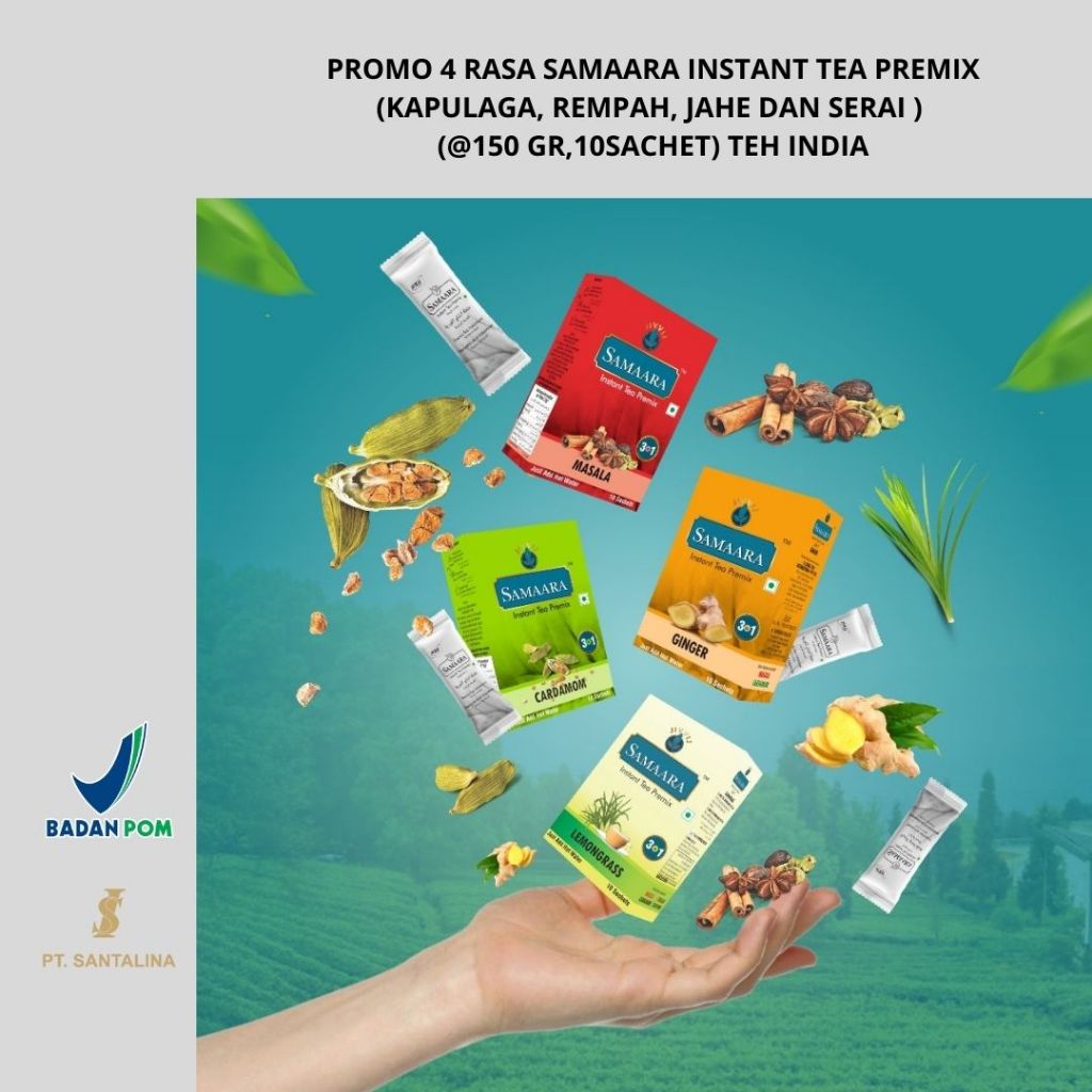 Jual SAMAARA INSTANT TEH PREMIX (KAPULAGA,JAHE,REMPAH, SERAI) (@150 GR ...
