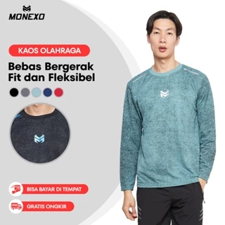 Monexo - Premium jersey Kaos Olahraga Lengan Panjang Baju Running Gym Fitness Quick Dry Fit T-Shirt MN17